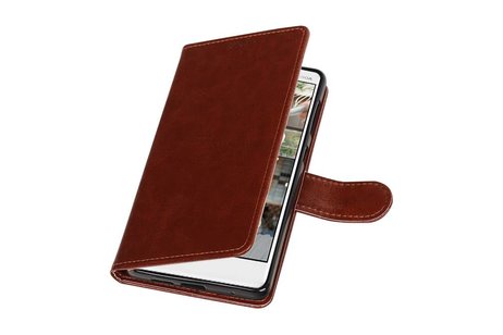 BAOHU Hoesje Geschikt voor Nokia 7 - Portemonnee hoesje booktype wallet case Bruin