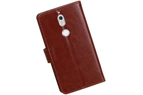 BAOHU Hoesje Geschikt voor Nokia 7 - Portemonnee hoesje booktype wallet case Bruin