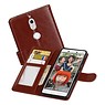 Nokia 7 Portemonnee hoesje booktype wallet case Bruin