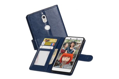 Nokia 7 Portemonnee hoesje booktype wallet case Donker Blauw