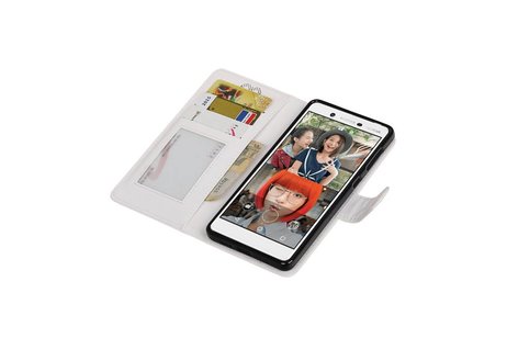 BAOHU Hoesje Geschikt voor Nokia 7 - Portemonnee hoesje booktype wallet case Wit