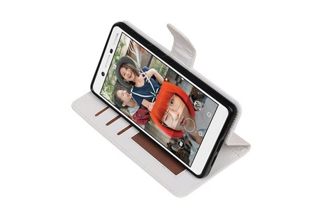 BAOHU Hoesje Geschikt voor Nokia 7 - Portemonnee hoesje booktype wallet case Wit