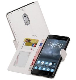 BAOHU Nokia 6 Portemonnee hoesje booktype wallet case Wit