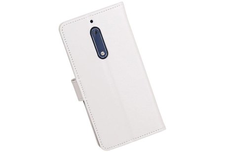 BAOHU Hoesje Geschikt voor Nokia 5 - Portemonnee hoesje booktype wallet case Wit