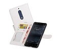 BAOHU Hoesje Geschikt voor Nokia 5 - Portemonnee hoesje booktype wallet case Wit