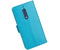BAOHU Hoesje Geschikt voor Nokia 5 - Portemonnee hoesje booktype wallet case Turquoise