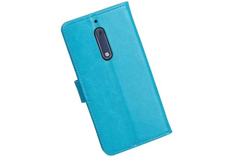 BAOHU Hoesje Geschikt voor Nokia 5 - Portemonnee hoesje booktype wallet case Turquoise