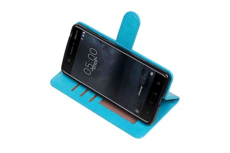 BAOHU Hoesje Geschikt voor Nokia 5 - Portemonnee hoesje booktype wallet case Turquoise