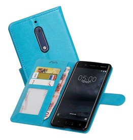 BAOHU Nokia 5 Portemonnee hoesje booktype wallet case Turquoise