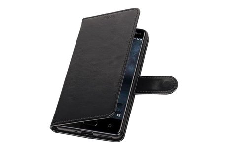 BAOHU Hoesje Geschikt voor Nokia 5 - Portemonnee hoesje booktype wallet case Zwart