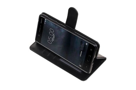 BAOHU Hoesje Geschikt voor Nokia 5 - Portemonnee hoesje booktype wallet case Zwart