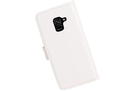 Hoesje Geschikt voor Samsung Galaxy A8 2018 - Portemonnee hoesje booktype wallet case Wit