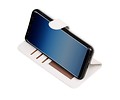 BAOHU Hoesje Geschikt voor Samsung Galaxy A8 2018 - Portemonnee hoesje booktype wallet case Wit
