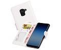 BAOHU Hoesje Geschikt voor Samsung Galaxy A8 2018 - Portemonnee hoesje booktype wallet case Wit