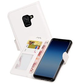 Galaxy A8 2018 Portemonnee hoesje booktype wallet case Wit
