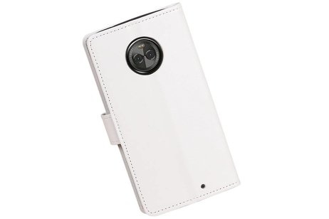 BAOHU Hoesje Geschikt voor Motorola Moto X4 - Portemonnee hoesje booktype wallet case Wit