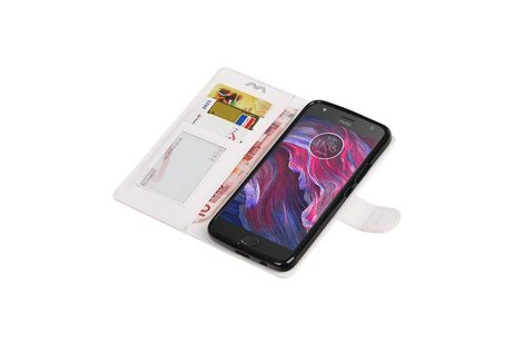 BAOHU Hoesje Geschikt voor Motorola Moto X4 - Portemonnee hoesje booktype wallet case Wit