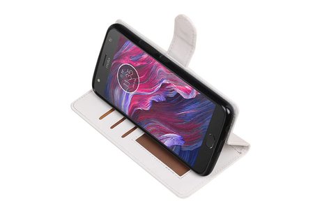 BAOHU Hoesje Geschikt voor Motorola Moto X4 - Portemonnee hoesje booktype wallet case Wit