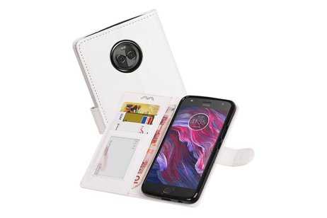 Moto X4 Portemonnee hoesje booktype wallet case Wit