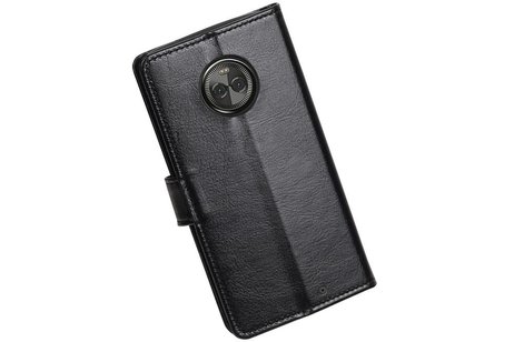 Moto X4 Portemonnee hoesje booktype wallet case Zwart