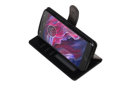 BAOHU Hoesje Geschikt voor Motorola Moto X4 - Portemonnee hoesje booktype wallet case Zwart