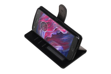 Moto X4 Portemonnee hoesje booktype wallet case Zwart