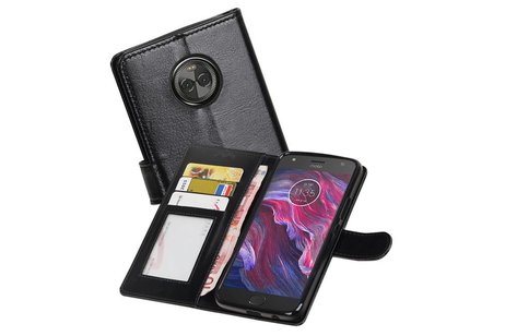 Moto X4 Portemonnee hoesje booktype wallet case Zwart