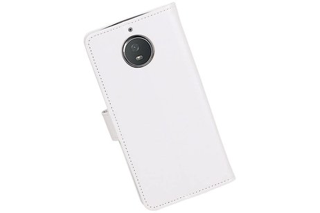 BAOHU Hoesje Geschikt voor Motorola Moto G5s - Portemonnee hoesje booktype wallet case Wit