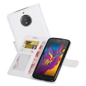 BAOHU Hoesje Geschikt voor Motorola Moto G5s - Portemonnee hoesje booktype wallet case Wit