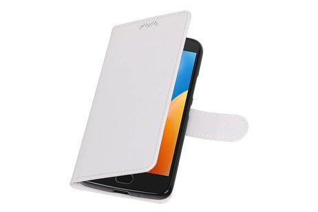 BAOHU Hoesje Geschikt voor Motorola Moto E4 - Portemonnee hoesje booktype wallet case Wit