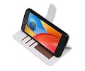 BAOHU Hoesje Geschikt voor Motorola Moto E4 - Portemonnee hoesje booktype wallet case Wit
