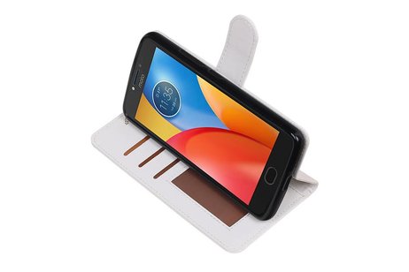 BAOHU Hoesje Geschikt voor Motorola Moto E4 - Portemonnee hoesje booktype wallet case Wit