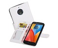 BAOHU Hoesje Geschikt voor Motorola Moto E4 - Portemonnee hoesje booktype wallet case Wit