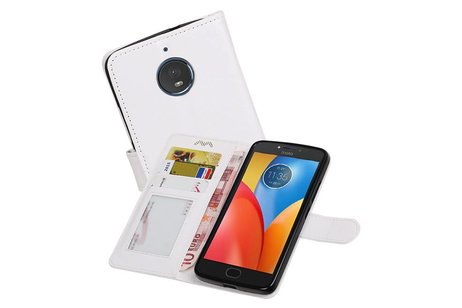 BAOHU Hoesje Geschikt voor Motorola Moto E4 - Portemonnee hoesje booktype wallet case Wit