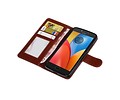 BAOHU Hoesje Geschikt voor Motorola Moto E4 - Portemonnee hoesje booktype wallet case Bruin
