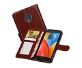BAOHU Hoesje Geschikt voor Motorola Moto E4 - Portemonnee hoesje booktype wallet case Bruin