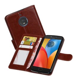 Moto E4 Portemonnee hoesje booktype wallet case Bruin