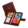 BAOHU Moto E4 Portemonnee hoesje booktype wallet case Bruin