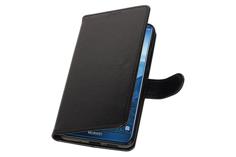 BAOHU Hoesje Geschikt voor Huawei Mate 10 Pro - Portemonnee hoesje booktype wallet Zwart