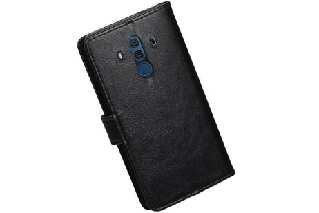 BAOHU Hoesje Geschikt voor Huawei Mate 10 Pro - Portemonnee hoesje booktype wallet Zwart