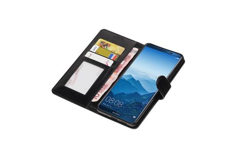Hoesje Geschikt voor Huawei Mate 10 Pro - Portemonnee hoesje booktype wallet Zwart