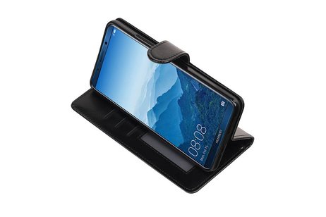 BAOHU Hoesje Geschikt voor Huawei Mate 10 Pro - Portemonnee hoesje booktype wallet Zwart