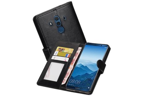 Hoesje Geschikt voor Huawei Mate 10 Pro - Portemonnee hoesje booktype wallet Zwart