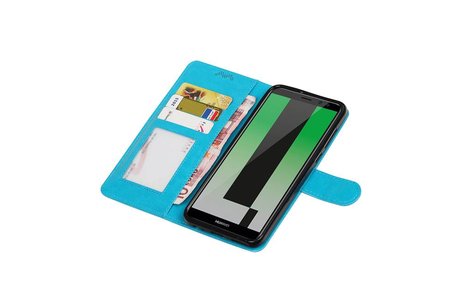 BAOHU Hoesje Geschikt voor Huawei Mate 10 Lite - Portemonnee hoesje booktype Turquoise