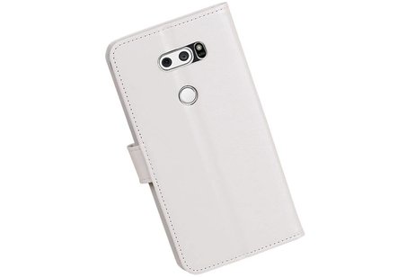 BAOHU Hoesje Geschikt voor LG V30 - Portemonnee hoesje booktype wallet case Wit