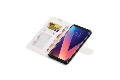 BAOHU Hoesje Geschikt voor LG V30 - Portemonnee hoesje booktype wallet case Wit
