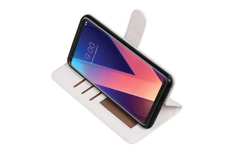BAOHU Hoesje Geschikt voor LG V30 - Portemonnee hoesje booktype wallet case Wit