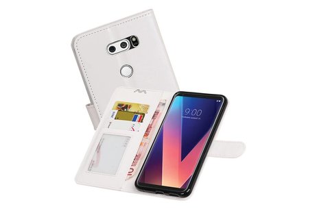 BAOHU Hoesje Geschikt voor LG V30 - Portemonnee hoesje booktype wallet case Wit