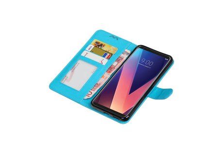 BAOHU Hoesje Geschikt voor LG V30 - Portemonnee hoesje booktype wallet case Turquoise
