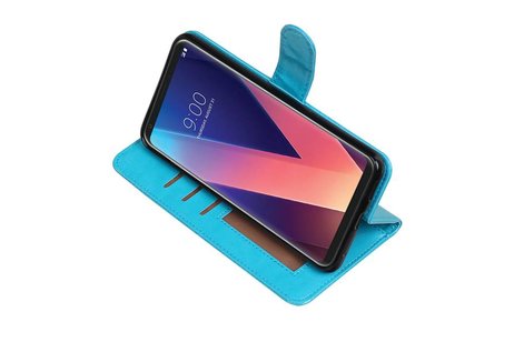 BAOHU Hoesje Geschikt voor LG V30 - Portemonnee hoesje booktype wallet case Turquoise